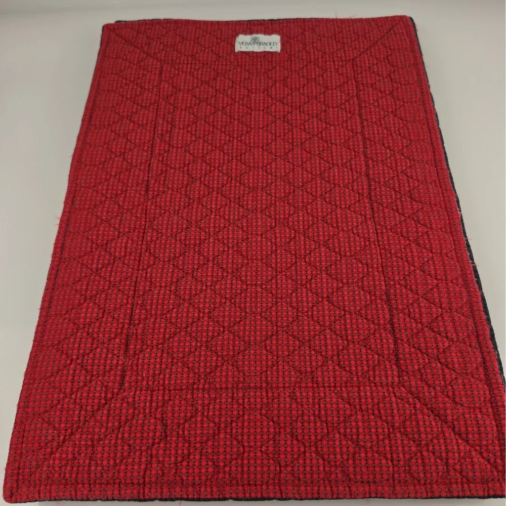 Vera Bradley Classic Black Retired 5 Placemats 6 Napkins Quilted Cotton Set